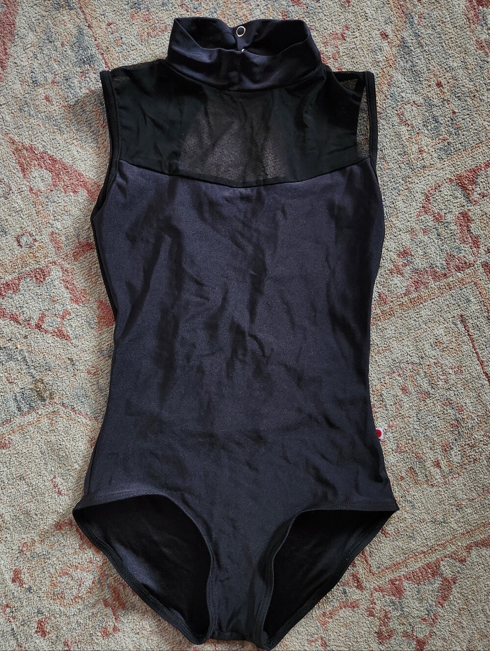 Yumiko Black Camila Mock Neck Leotard